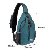 WATERFLY Crossbody Sling Backpack Sling Bag Travel Hiking Chest Bags Daypack (Teal blue)