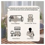 Dalisa 100% Organic Turkish Cotton Throw Blanket 50x60 Inches Earth Ivory GOTS Certified, Cozy, with Recycled Gift Box Perfect for Couch, Bed, and Home Decor Boho Vintage Knit Alina