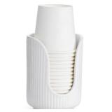 ABRUTY Bathroom Cup Dispenser, 3oz-4oz Ceramic Paper Cup Holder, Small Countertop Mouthwash Dixie Cups Accessories, for Vanity Countertops, Bathroom, Kitchen, and Dining Room