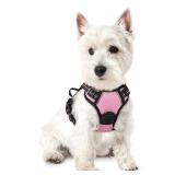 rabbitgoo Dog Harness No Pull with 2 Leash Clips, Adjustable Soft Padded, Reflective Oxford No Choke Pet Vest with Easy Control Handle for Puppy, Pink, S
