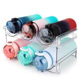 spospo Water Bottle Organizer for Cabinet, Water Bottle Storage Organizer, 2 Packs Water Bottle Storage Rack, Water Bottle Holder for Cabinet, Stackable Water Bottle Storage Rack