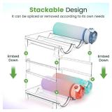spospo Water Bottle Organizer for Cabinet, Water Bottle Storage Organizer, 2 Packs Water Bottle Storage Rack, Water Bottle Holder for Cabinet, Stackable Water Bottle Storage Rack