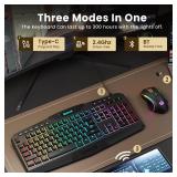 Redragon S101M-KS Gaming Keyboard and Mouse Wireless with Tri-Mode, RGB Keyboard and 4800 DPI Gaming Mouse, 10 Independent Multimedia Keys for Wins, PC, Computer, Wireless S101 Ideal for Gamer