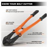 KSEIBI 141575 Small Bolt Cutters 14 inch, Heavy Duty Chrome Vanadium Wire Bolt Cutter with Soft Grip Ergonomic Handle, Ideal for Cutting Small Fences, Steel Wire, Chains, Screws, Locks, and Rivet