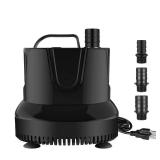 Simple Deluxe 1056GPH Bottom Suction Submersible Water Pump (4000L/H, 85W) with 13ft High Lift 3 Nozzles for Fish Tank, Pond, Aquarium, Hydroponics, Black