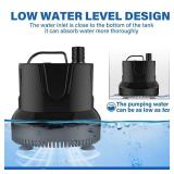 Simple Deluxe 1056GPH Bottom Suction Submersible Water Pump (4000L/H, 85W) with 13ft High Lift 3 Nozzles for Fish Tank, Pond, Aquarium, Hydroponics, Black