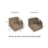 StorageWorks Wicker Baskets for Organizing, Pantry Organizers and Storage, Seagrass Storage Basket for Pantry Shelves, Kitchen Counter, Natural, 2 Pack