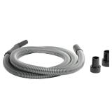 Cen-Tec Systems 10 Ft. Premium Shop Vacuum Extension Hose with 2 tank adapters and 1.25 curved end,120L x 1.25W, Silver