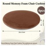 Threehoney 4 Pcs Round Memory Foam Chair Cushion 13