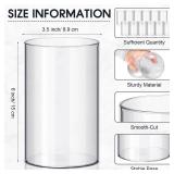 Vesici 12 Pcs Plastic Cylinder Vase 6 Inch Acrylic Cylinder Clear Flower Vase Bulk Hurricane Candle Holder Round Wide Container Centerpiece for Home Office Wedding Decorations