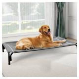 Czpalo Elevated Dog Bed, Raised Outdoor Dog Bed for Extra Large Sized Dog, Portable Cooling Pet Cot with Breathable & Washable Mesh, Indoor & Outdoor Pet Hammock with Skid-Resistant Feet.