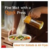 TrendPlain 16oz/470ml Glass Olive Oil Sprayer for Cooking 2 in 1 Olive Oil Dispenser Bottle for Kitchen Gadgets and Air Fryer Accessories, Salad, BBQ - Yellow