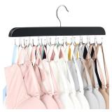 Bra Hanger for Closet, Tank Top Organizer 20 Hooks Capacity Foldable Wood Space Saving Hanger Closet Organizers and Storage for Dorm & Apartment for Tank Top, Hats, Scarf etc.