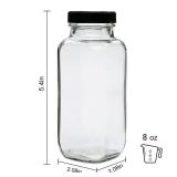 Accguan Vintage Water Bottles with Lids,8oz Reusable Glass Drinking bottles for Juicing,Hot Sauce,Kombucha,Ginger Jar,Potion,Oil,Milk Bottles,Whiskey,Portable Travel Bottle,Smoothies Bottles(12pack)
