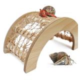 Hermit Crab Climbing Arch Bridge Wooden and Rope Hermit Crab Climbing Toys Hermit Crab Supplies Small Animal Cage Accessories for Hamster Lizard Chameleon Reptile CRACK PRESENT