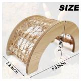 Hermit Crab Climbing Arch Bridge Wooden and Rope Hermit Crab Climbing Toys Hermit Crab Supplies Small Animal Cage Accessories for Hamster Lizard Chameleon Reptile CRACK PRESENT