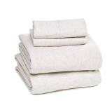 Amazon Basics 4 Piece Bed Sheets Set, 100% Cotton Jersey, Includes Super Soft, Flat and Fitted Sheets, Pillowcase, King, Oatmeal, Solid