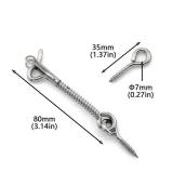 DGHAOP 4pcs Stainless Steel Spring Hook and Eye Safety Latch 3-inch Wire Gate Hook and Eye Latch