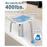 HOMLAND Shower Chair for Inside Shower, 400 lbs Adjustable Shower Stool with Suction Feet, Shower Seat for Inside Tub Bathroom Bench Bath Chair for Elderly and Disabled, White