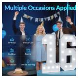 JoyMuse 4FT Marquee Numbers 18, Large Light Up Numbers for 18th Birthday Decorations for Girls Boys, Big Marquee Light Up Numbers Sign 18 for Birthday Anniversary Party Decorations
