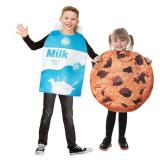 EraSpooky 2pcs Kids Fun Food Costume Cookies and Milk Halloween Outfit Onesies Toddler Boys Girls Children for 3-12