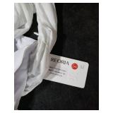 REORIA Womens Sexy One Shoulder Asymmetrical Tank Top Leopard Print Mesh Ruched Sleeveless Backless Trendy Going Out Thong Bodysuits Tops White Large