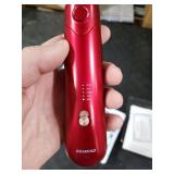Professional Manicure Pedicure Set - Cordless Electric Foot Nail Care Trimmer Buffer Tools - 5 Speeds, Rechargeable, Thick Nails (Red)