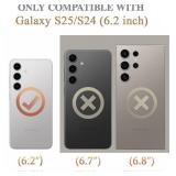 DEERLAMN Case for Samsung Galaxy S25 6.2-Inch with Slide Camera Cover+Screen Protector (1 Pack), Rotated Ring Kickstand Military Grade Shockproof Protective Cover-Light Purple