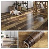 Livelynine 15.8x197 Wood Contact Paper for Floors Waterproof Renter Friendly Floor Peel and Stick Wood Planks for Walls Bathroom Vinyl Plank Flooring Roll Self Adhesive Vinyl Wrap for Countertops