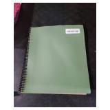 Forvencer 12 Pocket Project Organizer, 1/6-cut Tab Binder Organizer with Sticky Labels, Multi Pocket Folder with Zipper Pouch, Folder Binder Spiral Pocket Notebook, Office Supplies, Antique Green