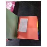 Forvencer 12 Pocket Project Organizer, 1/6-cut Tab Binder Organizer with Sticky Labels, Multi Pocket Folder with Zipper Pouch, Folder Binder Spiral Pocket Notebook, Office Supplies, Antique Green