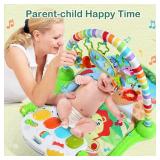 CUTE STONE Baby Gym Play Mat, Play Piano Gym with Tummy Time Activity Mat, Musical Activity Center for Infants Toddlers