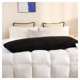 DOWNCOOL Quilted Memory Foam Body Pillow - Large Full Body Pillows for Adults - Soft Long Bed Pillows for Side Sleepers - 20x54 inch (Black)