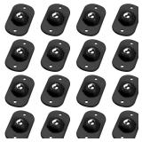 TRVL FIELDER Self Adhesive Caster Wheels, Appliance Rollers for Kitchen Appliances, 360° Swivel Mini Universal Wheel Roller Casters, Sticky Pulley for Trash Can, Small Furniture (Black - 16 Pcs)