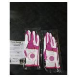 Copper Tech Ladies Golf Gloves Women Right Handed Golfer or Left Handed Golfer 2 Pack (White/Fuchsia, Medium - Large (One Size), [Right Hand] for Left Handed Golfers)
