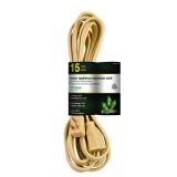 Go Green Power Inc. 15ft Appliance Cord, Beige - 14/3 SPT, Heavy Duty, Grounded Plug, Kink-Free, 3 Prong Right Angle Plug Protects Against Accidental Disconnection, Ideal for Large Indoor Appliances