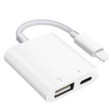 FACTORY SEALED - SUNTRSI USB Camera Adapter with Charging Port,Portable USB Female OTG Adapter Suitable for iPhone iPad, Plug and Play Adapter for iPad Support Card Reader