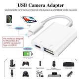 FACTORY SEALED - SUNTRSI USB Camera Adapter with Charging Port,Portable USB Female OTG Adapter Suitable for iPhone iPad, Plug and Play Adapter for iPad Support Card Reader