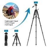 FACTORY SEALED - VICTIV 74 Camera Tripod, Tripod for Camera and Phone, Aluminum Professional Tripod Stand for Canon Nikon with Carry Bag and Phone Holder, Compatible with DSLR, iPhone, Spotting Scop