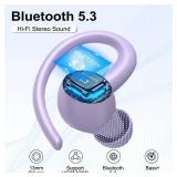(UNUSED) Headphones Wireless Earbuds Sport, Bluetooth 5.3 Over Ear Buds Stereo Deep Bass Headset with Earhooks, 48H Wireless Earphones with HD Mic, IP7 Waterproof Earbud for Sports/Running/Workout Pur