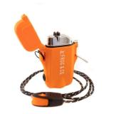 Survival Frog Tough Electric Lighter 2.0 - Waterproof & Windproof Lighters - Flameless Top-Facing Dual Arc Plasma, USB Rechargeable w/Built-in Flashlight, Camping, Survival Fire Starter (Orange)