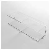 FACTORY SEALED - CiaoHER Slatwall Acrylic Retail Tray Rectangular Clear Dump Bin Merchandise Storage Organizer Caddy for Slatwall Displays, 16\x4\"x4\"" (2 compartments)"""