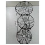 (UNUSED) CAXXA 3-Tier Hanging Basket Fruit Organizer Kitchen Heavy Duty Wire Organizer with 2 Free Bonus Metal Ceiling Hooks(Bronze)