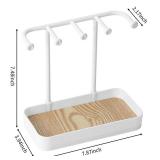 BXDOW Jewelry Organizer Stand, Necklaces Holder with Wooden Tray, Necklace Display Stand Jewelry Storage Hooks for Necklace, Bracelets, Earrings, Ring, Keys, Watches (White)