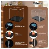 XINISS Acrylic Display Case for Collectibles Assemble Clear Acrylic Boxes for Display Thickened Glass Case for Lego Figures Doll Hobby Toys (6.7x6.7x6.7 inch; 17x17x17 cm)