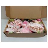 FACTORY SEALED - Serra Flora 3Pcs Pre-made Silk Flowers Cake Topper Wedding Artificial Flowers Decor Blusher Pink Flowers Cake Decorations for Girl Sweet Weddings Boho Party Supplies.