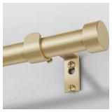 FACTORY SEALED - Gold Curtain Rods for Windows 36 to 176 Inch(3-14 Feet),1\ Diameter Rods with Modern Style End Cap Finials Size:36-176 Inch"