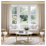 FACTORY SEALED - Gold Curtain Rods for Windows 36 to 176 Inch(3-14 Feet),1\ Diameter Rods with Modern Style End Cap Finials Size:36-176 Inch"