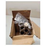 FACTORY SEALED - Gold Curtain Rods for Windows 36 to 176 Inch(3-14 Feet),1\ Diameter Rods with Modern Style End Cap Finials Size:36-176 Inch"