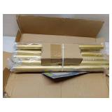 FACTORY SEALED - Gold Curtain Rods for Windows 36 to 176 Inch(3-14 Feet),1\ Diameter Rods with Modern Style End Cap Finials Size:36-176 Inch"